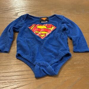 Superman Blue Long Sleeve Bodysuit
